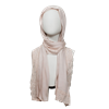 Picture of Embellished Lace Bordered Kuwaiti Hijab - Basic Peach-y Neutral Hijab - NEW
