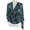 Picture of Green Navy Paisley Smooth Patterned Jersey Hijab  - Soft & Cool "Zibde Feel" - NEW