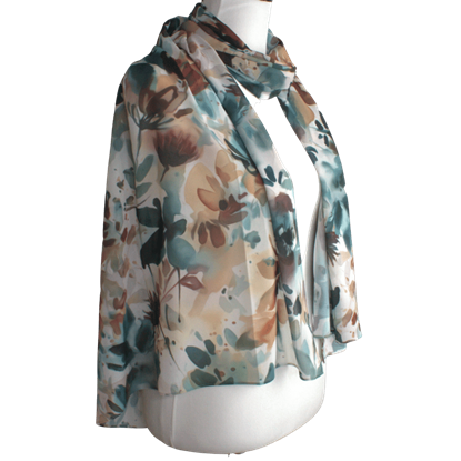 Picture of The "Fall Enchantment" Floral Chiffon Hijab -NEW